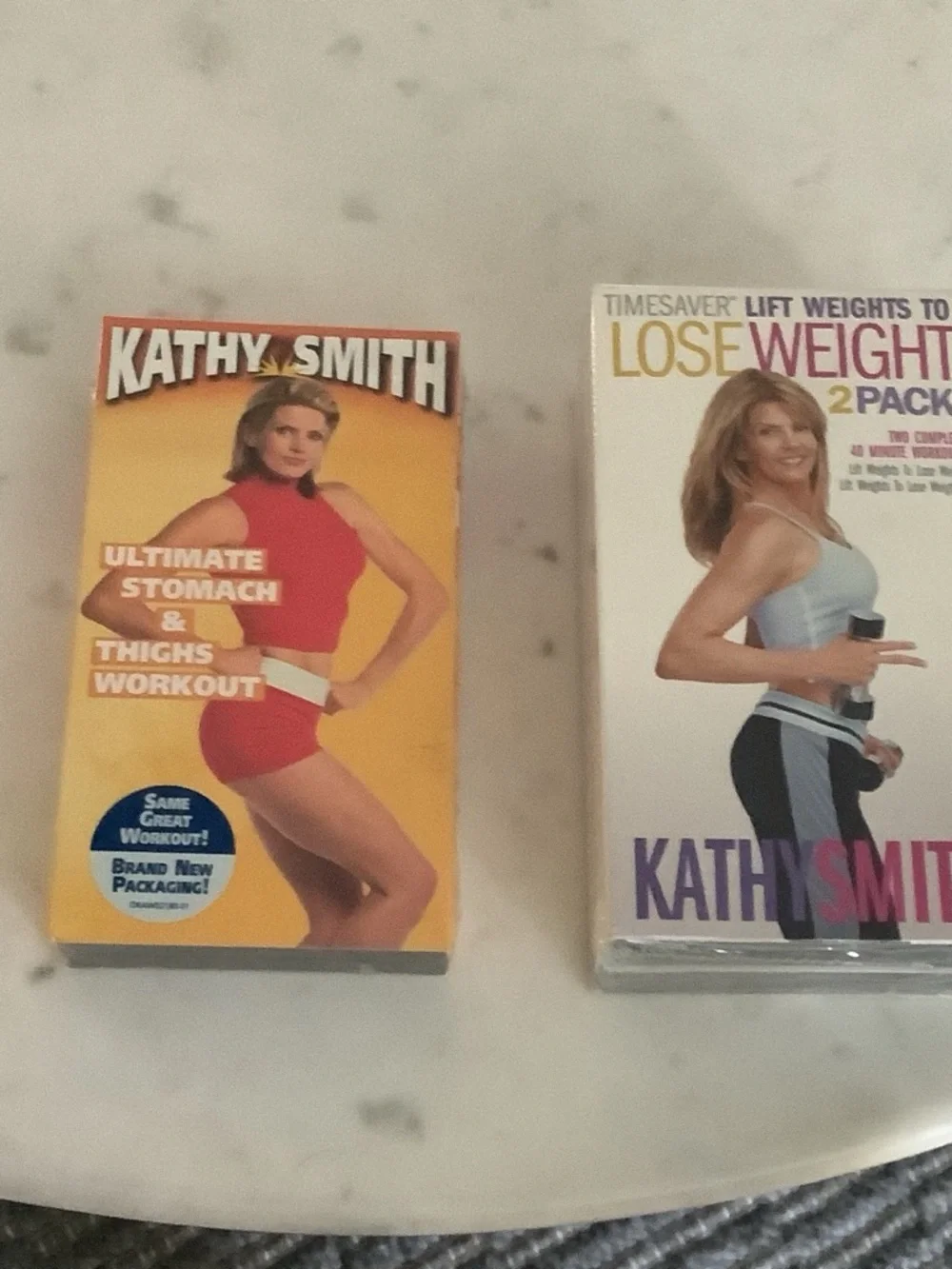 Kathy Smith Workout VHS Set - Red & Light Blue Covers